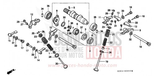 ARBRE A CAMES/SOUPAPE XR250RY de 2000